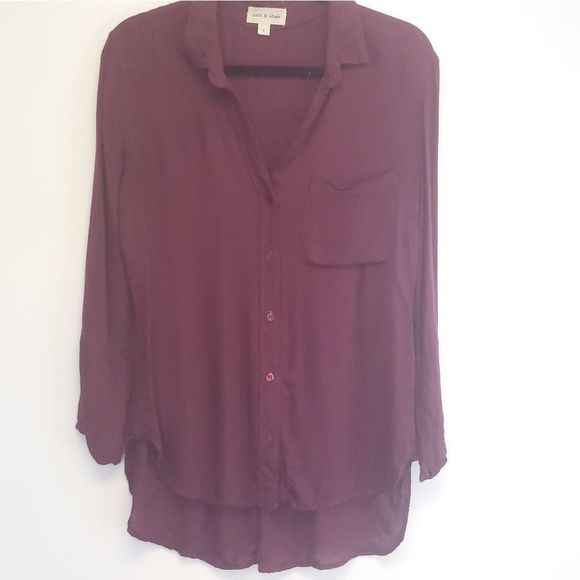 Cloth & Stone Button Down Long Sleeve High Low Hem Top Size Small - Picture 1 of 7